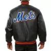 Black New York Mets Jeff Hamilton Leather Jackets