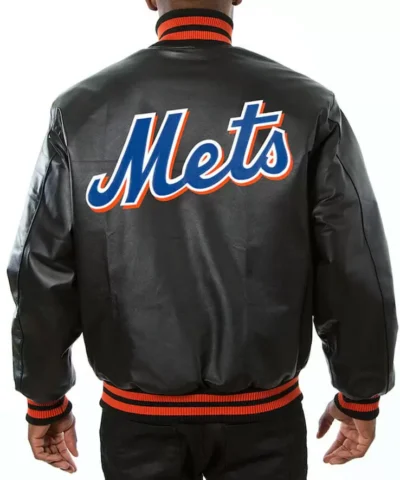 Black New York Mets Jeff Hamilton Leather Jackets