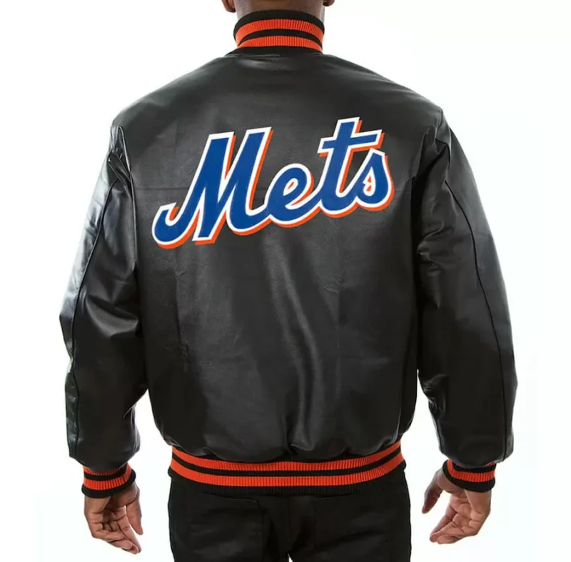 Black New York Mets Jeff Hamilton Leather Jackets