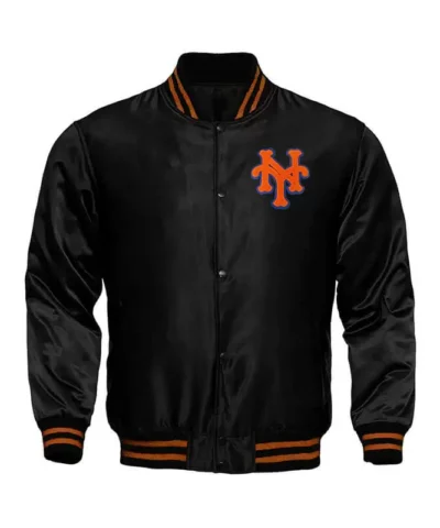 Black New York Mets Locker Room Satin Jacket