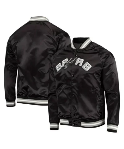 Black San Antonio Spurs Satin Jacket