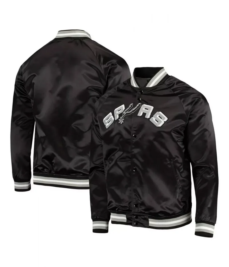 Black San Antonio Spurs Satin Jacket