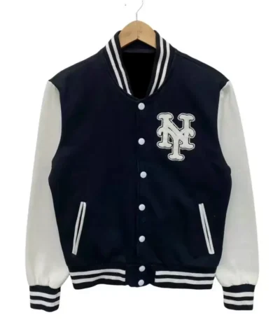 Black White New York Mets Varsity Jacket