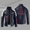 Blue White Los Angeles Angels Block Leather Jacket