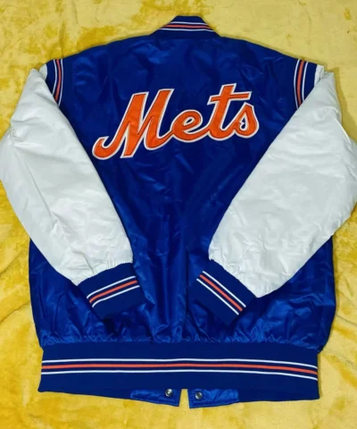 Blue White New York Mets Satin Jackets