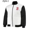 Boston Red Sox Black White Satin Jacket