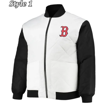 Boston Red Sox Black White Satin Jacket