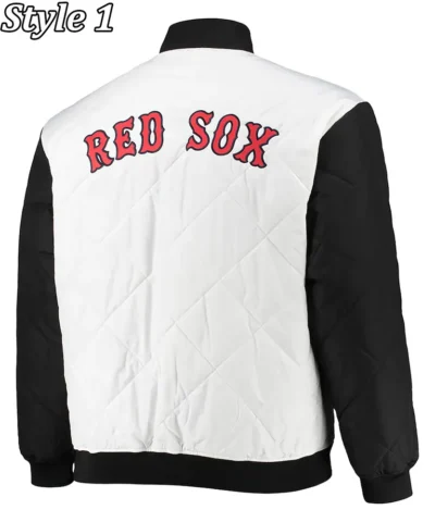 Boston Red Sox Black White Satin Jackets