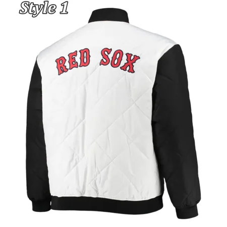 Boston Red Sox Black White Satin Jackets