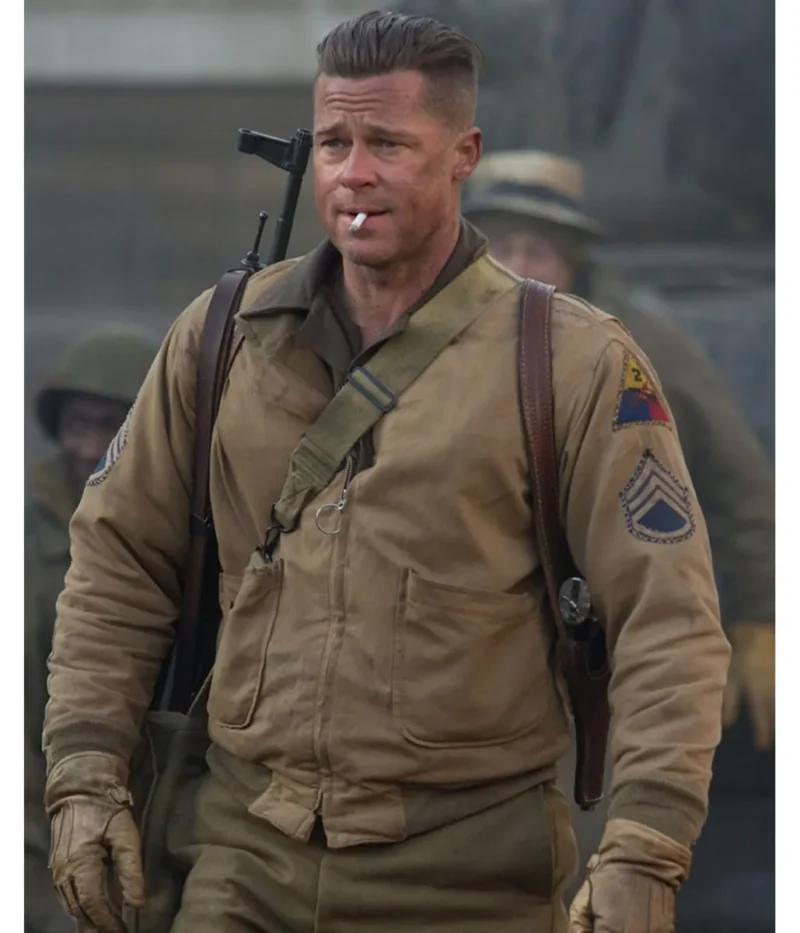 Brad Pitt Fury Wardaddy Bomber Jacket
