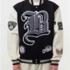 Brooklyn Nets 12 Letterman Black Wool and Leather Jacket