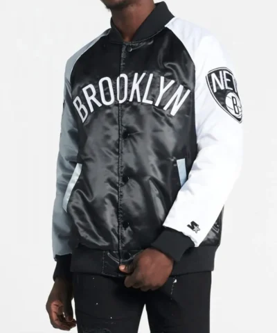 Brooklyn Nets Remix Satin Color Block Jacket