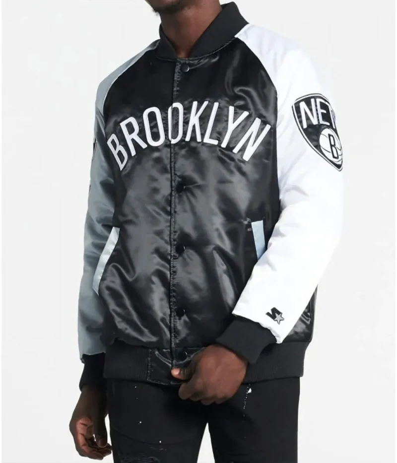 Brooklyn Nets Remix Satin Color Block Jacket