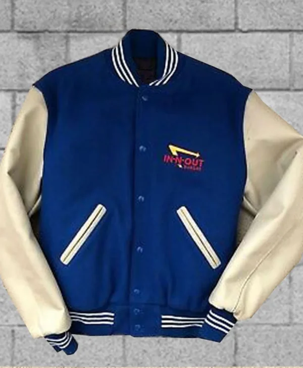Burger In N Out Letterman Blue and White Jacket