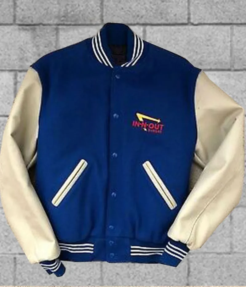Burger In N Out Letterman Blue and White Jacket