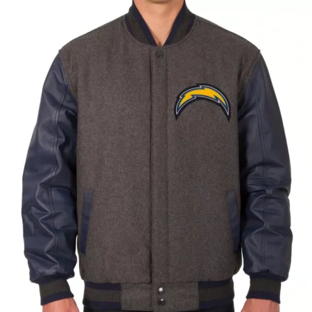 Charcoal Navy Los Angeles Chargers NFL Varsity Jacket