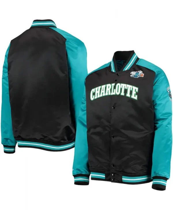 Charlotte Hornets Black and Teal Jacket