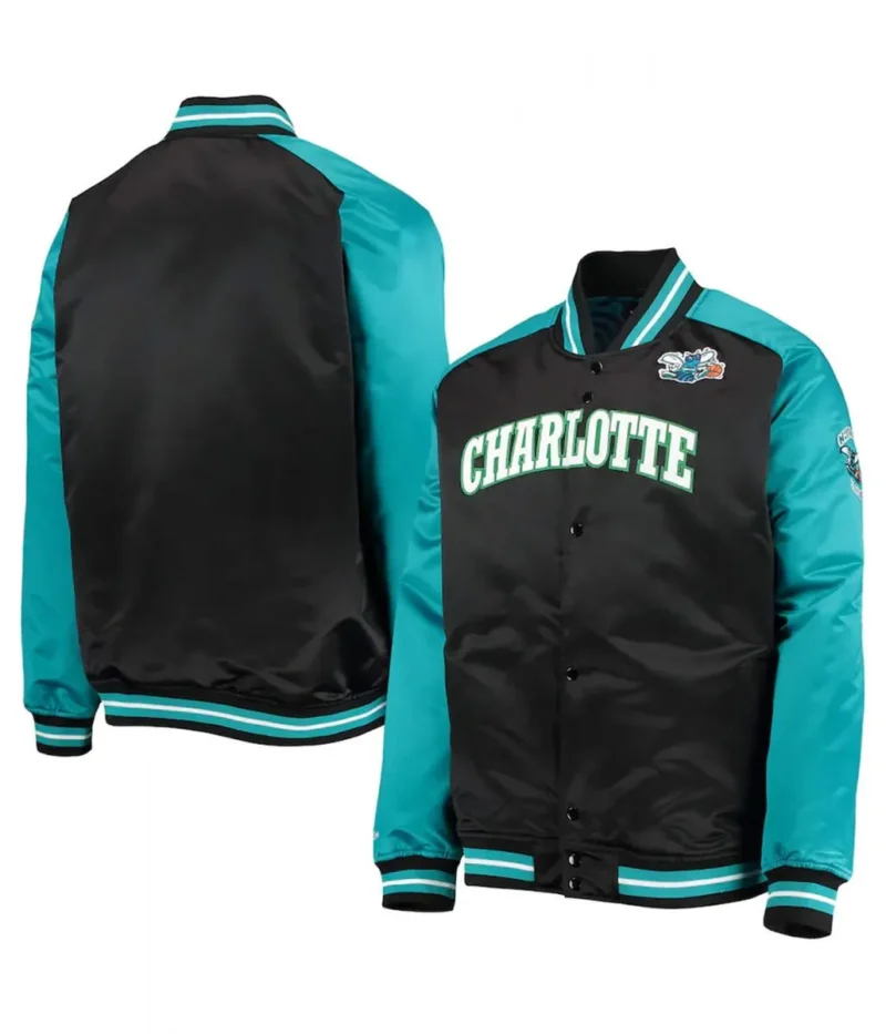 Charlotte Hornets Black and Teal Jacket