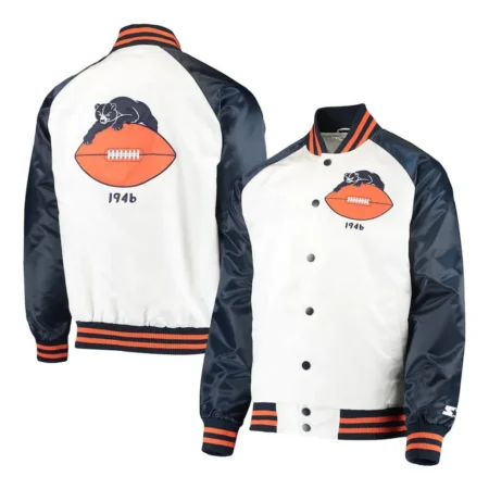 Chicago Bears Clean Up Throwback Satin Jacket