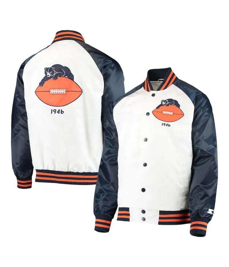 Chicago Bears Clean Up Throwback Satin Jacket