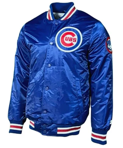 Chicago Cubs Satin Baseball Blue Jacket