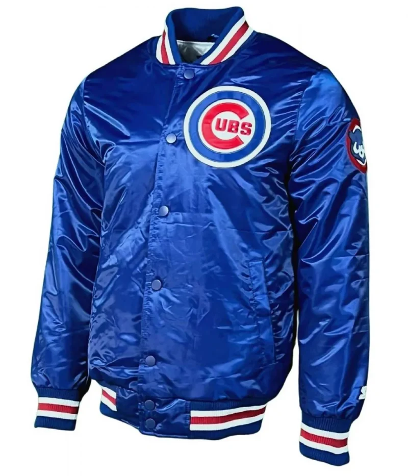 Chicago Cubs Satin Baseball Blue Jacket
