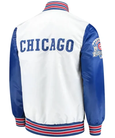 Chicago Cubs Satin Royal Blue and White Varsity Jackets