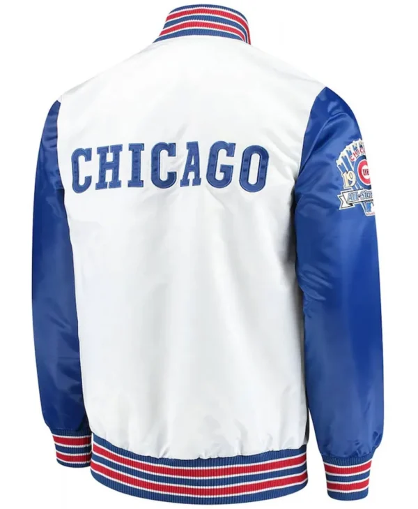Chicago Cubs Satin Royal Blue and White Varsity Jackets