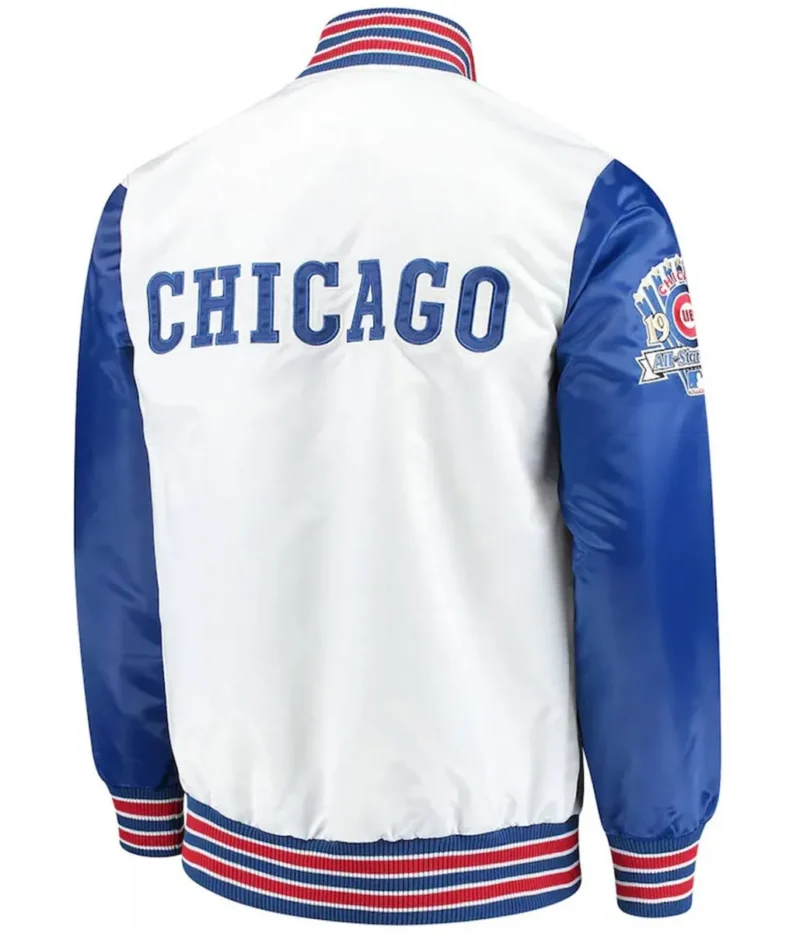 Chicago Cubs Satin Royal Blue and White Varsity Jackets