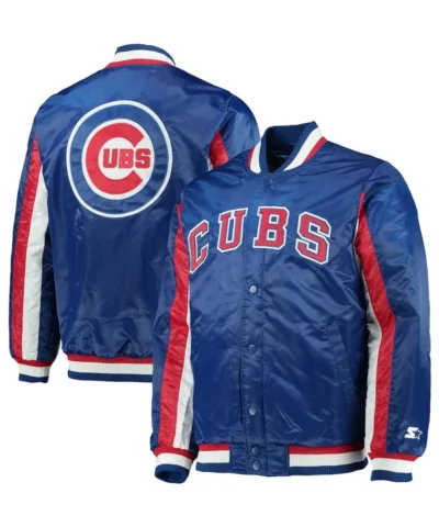 Chicago Cubs The Ace Royal Blue Varsity Satin Jacket