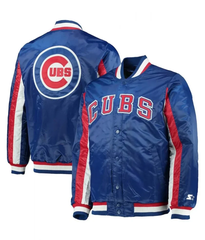 Chicago Cubs The Ace Royal Blue Varsity Satin Jacket