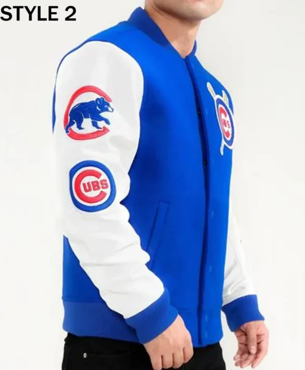 Chicago Cubs White Blue Varsity Jacket