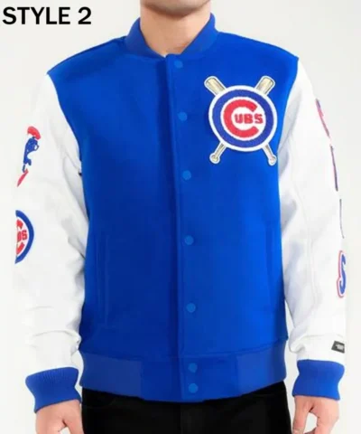 Chicago Cubs White and Blue Varsity Jacket