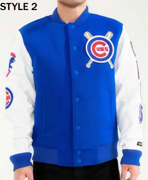 Chicago Cubs White and Blue Varsity Jacket