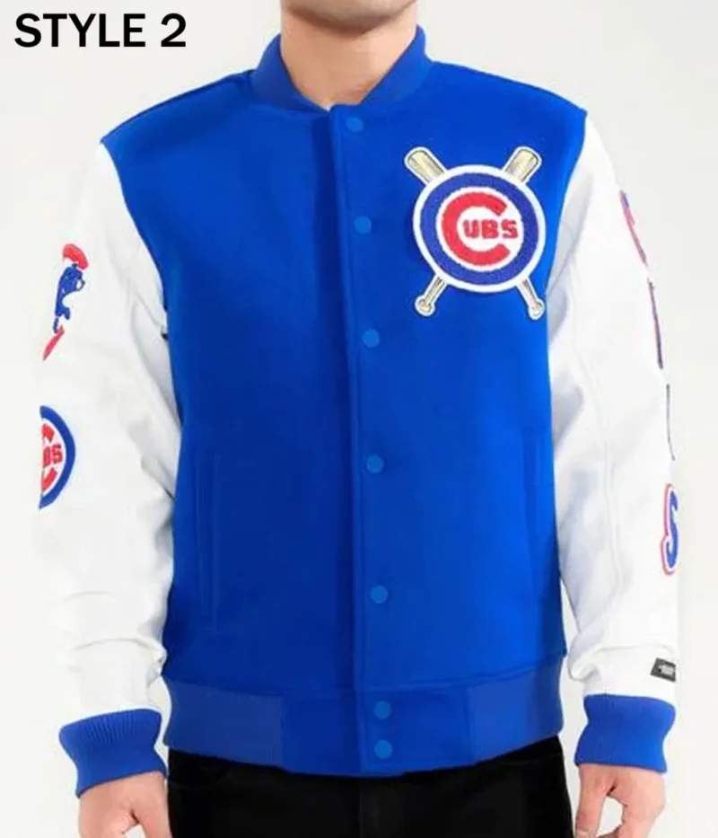Chicago Cubs White and Blue Varsity Jacket