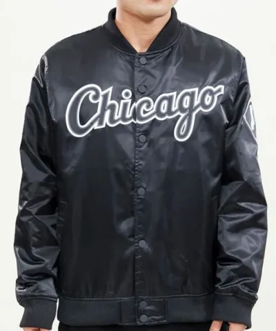 Chicago White Sox Wordmark Bomber Satin Jacket