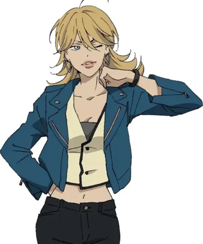 Christine Lazarus Blue Leather Zipper Jacket