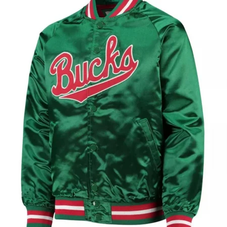 Classics Bomber Milwaukee Bucks Hardwood Green Jacket