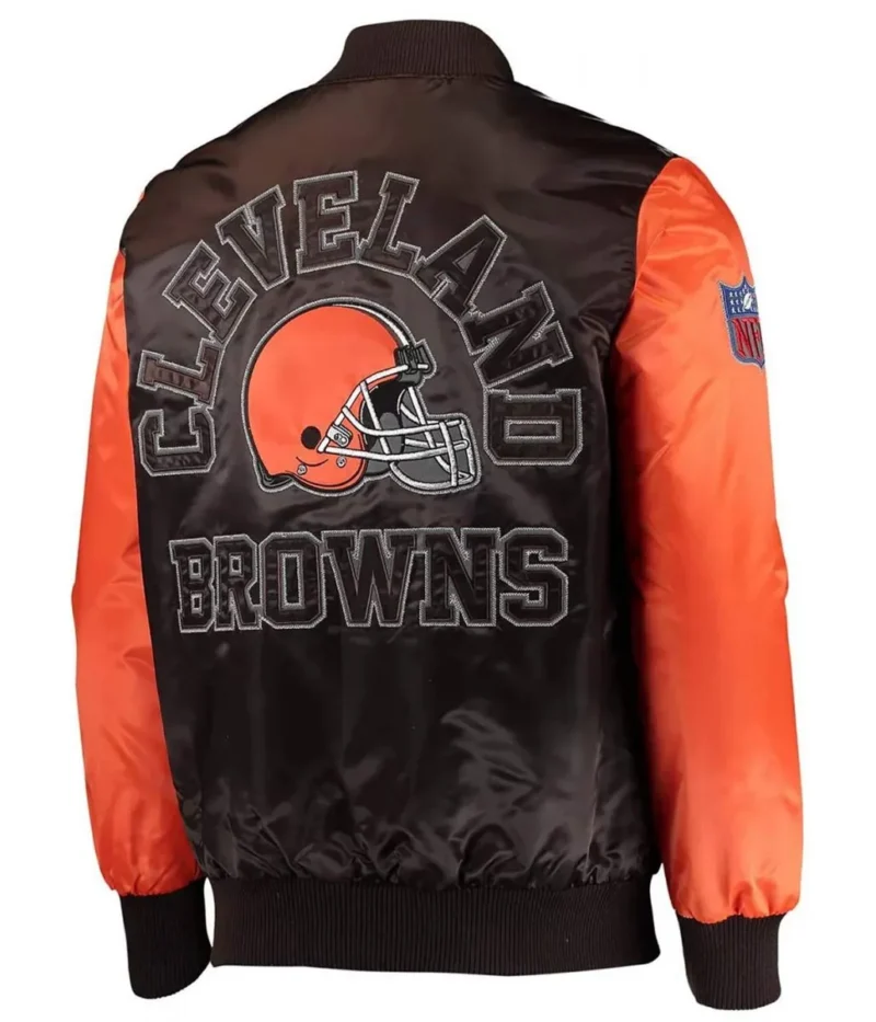 Cleveland Browns Brown and Orange Satin Jackets