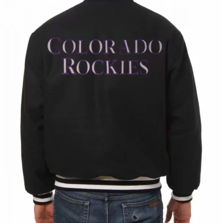 Colorado Rockies Wool Varsity Black Jackets