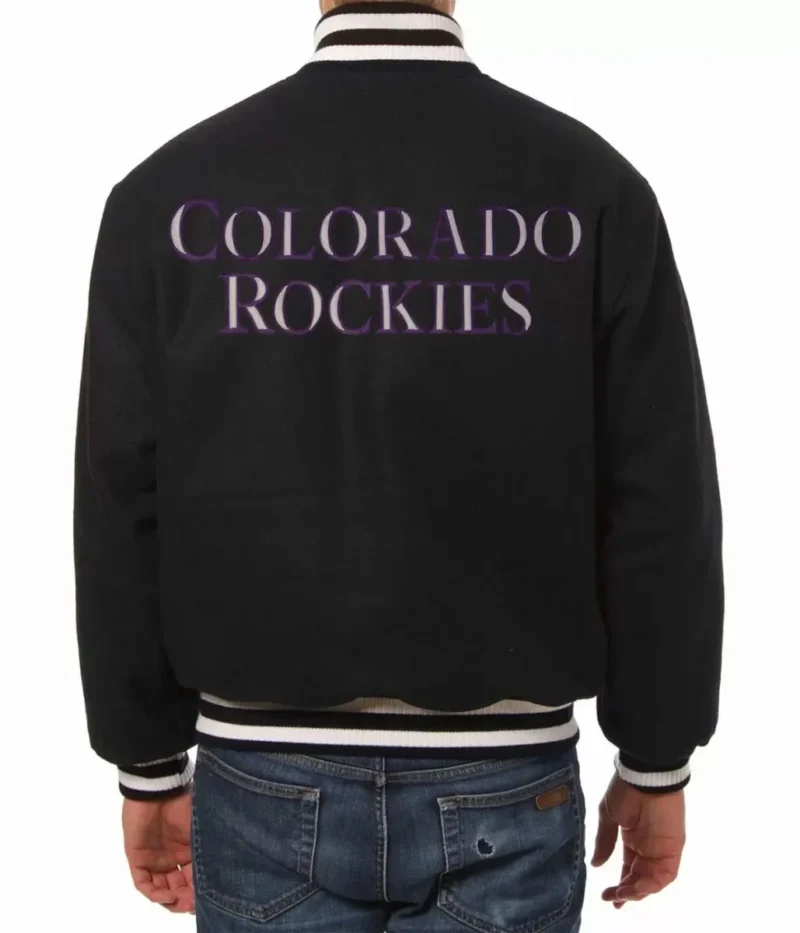 Colorado Rockies Wool Varsity Black Jackets