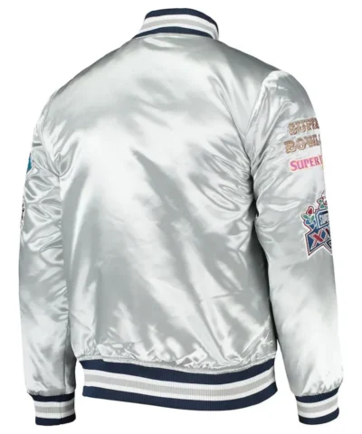 Dallas Cowboys Silver Satin Varsity Jackets