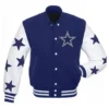Dallas Cowboys Stars Varsity Royal Blue and White Jacket