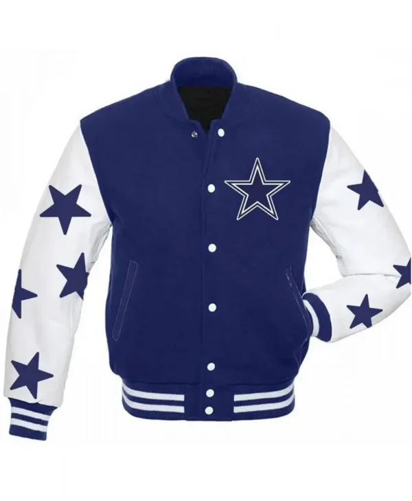 Dallas Cowboys Stars Varsity Royal Blue and White Jacket