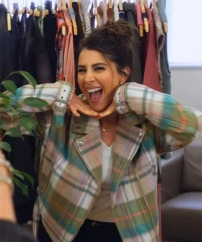 Daniella Monet Sisterhood Inc Cotton Plaid Jacket