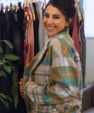 Daniella Monet Sisterhood Inc Cotton Plaid Jacket Side