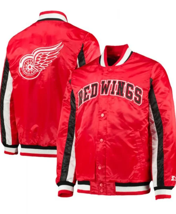 Detroit Red Wings Starter Red Satin Jacket