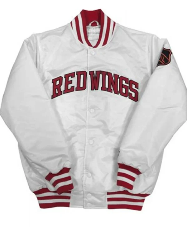 Detroit Red Wings Starter White Satin Jacket