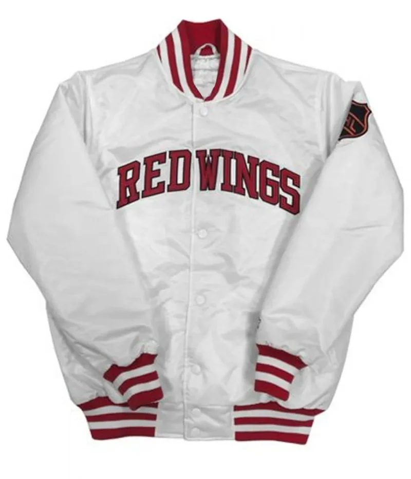Detroit Red Wings Starter White Satin Jacket