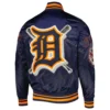 Detroit Tigers Mash Up Satin Navy Blue Jackets